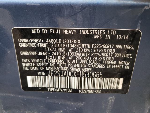 2015 SUBARU FORESTER JF2SJADCXFH530665