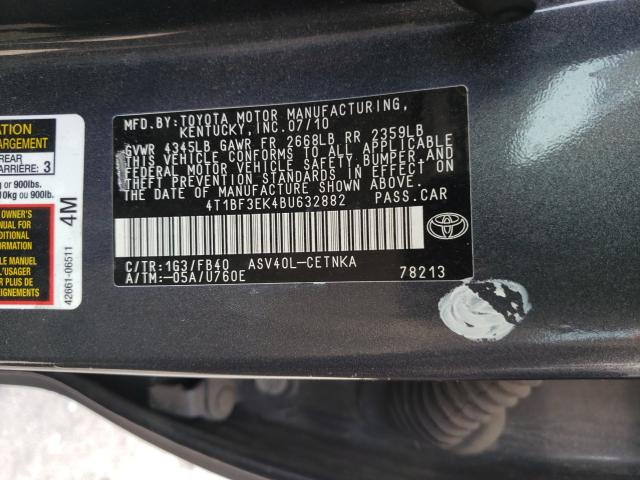 2011 TOYOTA CAMRY BASE 4T1BF3EK4BU632882