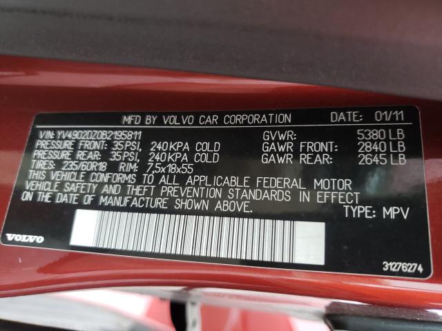 2011 VOLVO XC60 T6 YV4902DZ0B2195811
