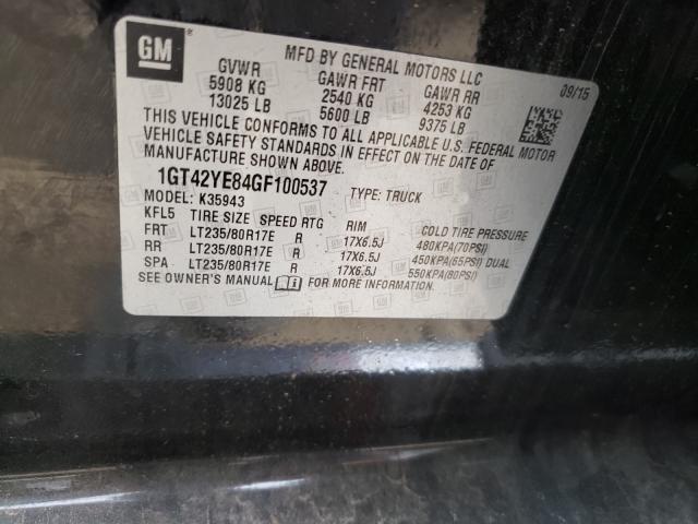 2016 GMC SIERRA K35 1GT42YE84GF100537