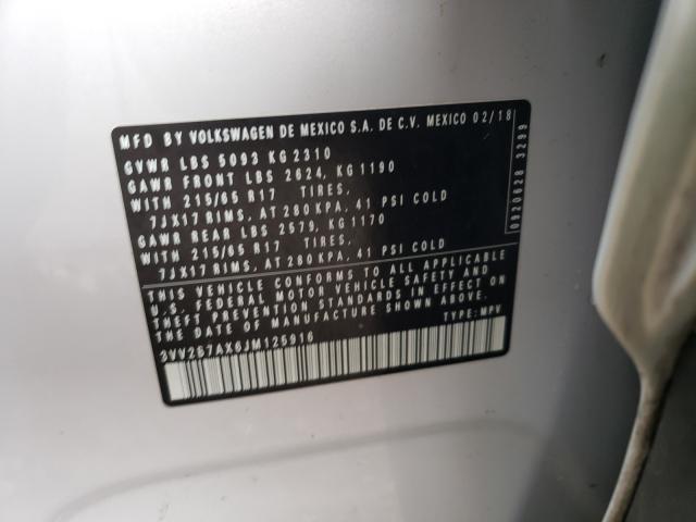 2018 VOLKSWAGEN TIGUAN SE 3VV2B7AX6JM125916