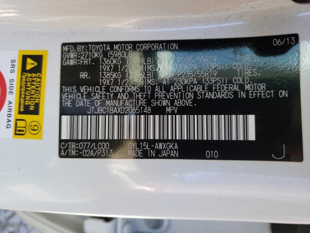 2013 LEXUS RX 450 JTJBC1BAXD2065148