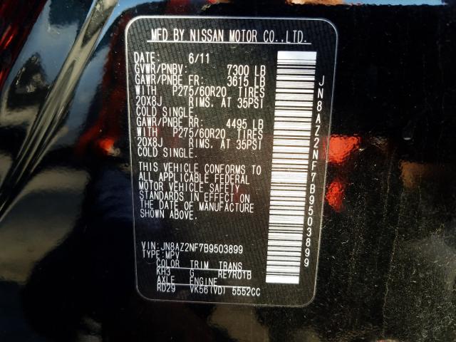 2011 INFINITI QX56 JN8AZ2NF7B9503899