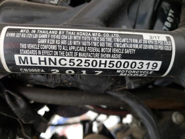 2017 HONDA CB300 FA MLHNC5250H5000319