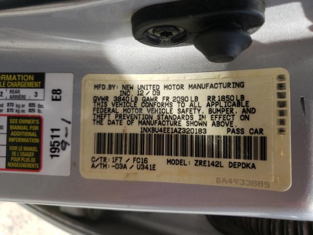 2010 TOYOTA COROLLA BA 1NXBU4EE1AZ320183