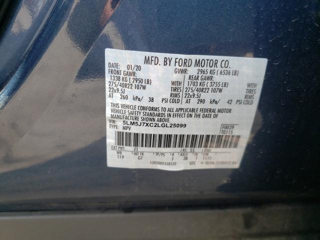 2020 LINCOLN AVIATOR RE 5LM5J7XC2LGL25099