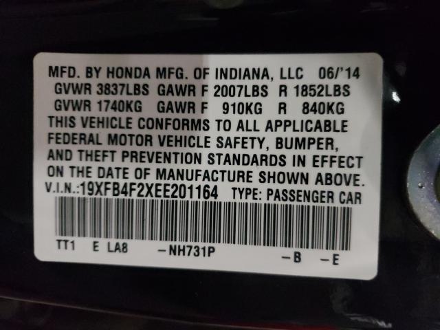 2014 HONDA CIVIC HYBR 19XFB4F2XEE201164