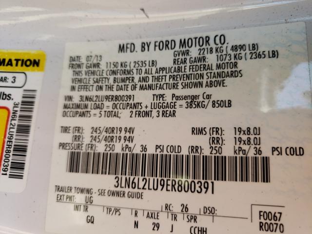 2014 LINCOLN MKZ HYBRID 3LN6L2LU9ER800391