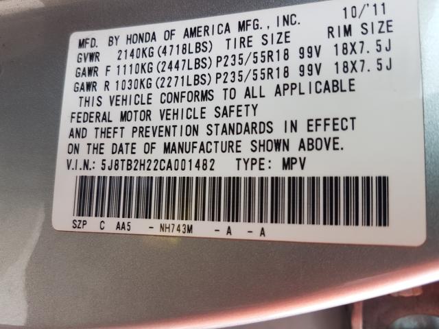 2012 ACURA RDX 5J8TB2H22CA001482