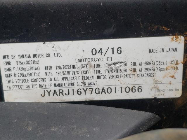 2016 YAMAHA YZFR6 C JYARJ16Y7GA011066