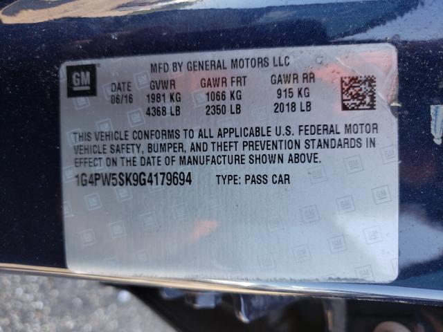 2016 BUICK VERANO SPO 1G4PW5SK9G4179694