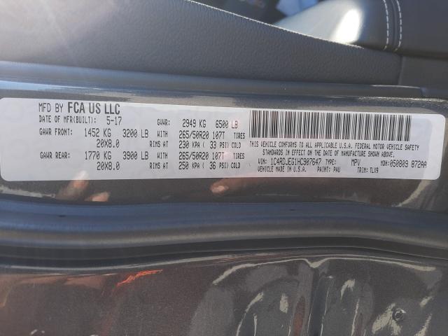 2017 DODGE DURANGO CI 1C4RDJEG1HC907647