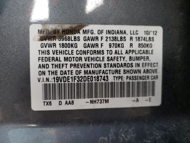 2013 ACURA ILX 20 19VDE1F32DE018743