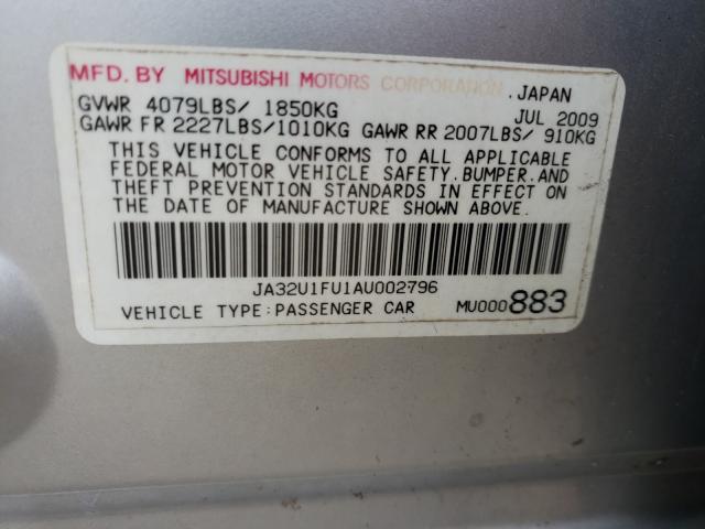 2010 MITSUBISHI LANCER DE JA32U1FU1AU002796
