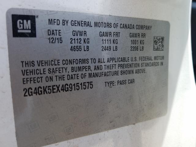 2016 BUICK REGAL 2G4GK5EX4G9151575
