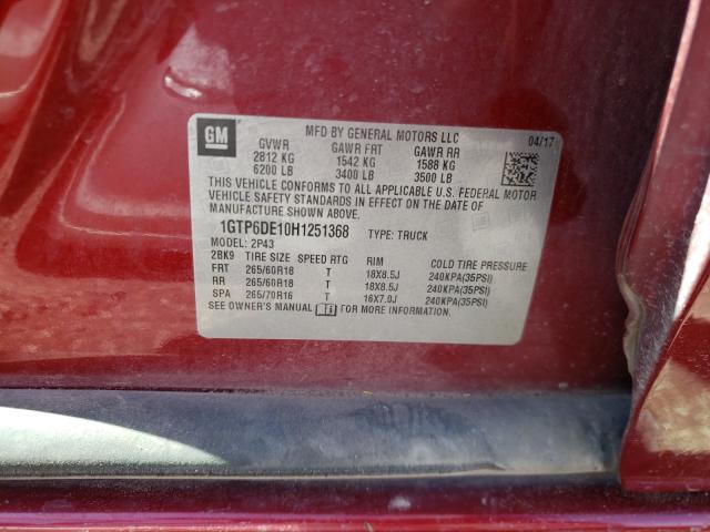 2017 GMC CANYON SLT 1GTP6DE10H1251368