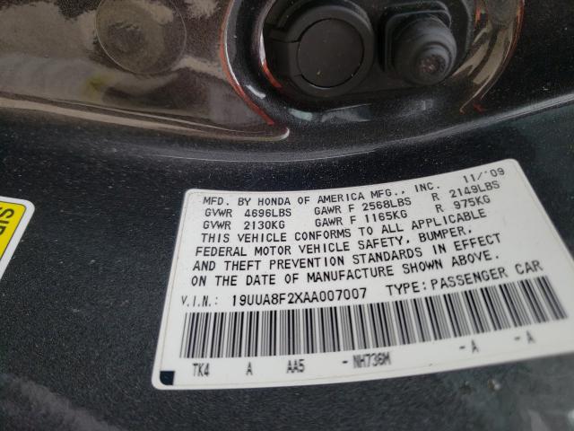 2010 ACURA TL 19UUA8F2XAA007007