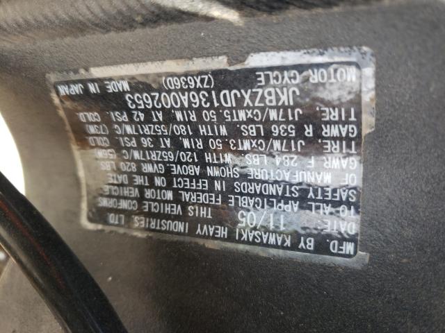 2006 KAWASAKI ZX636 C1 JKBZXJD136A002653