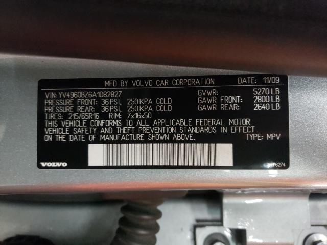 2010 VOLVO XC70 YV4960BZ6A1082827