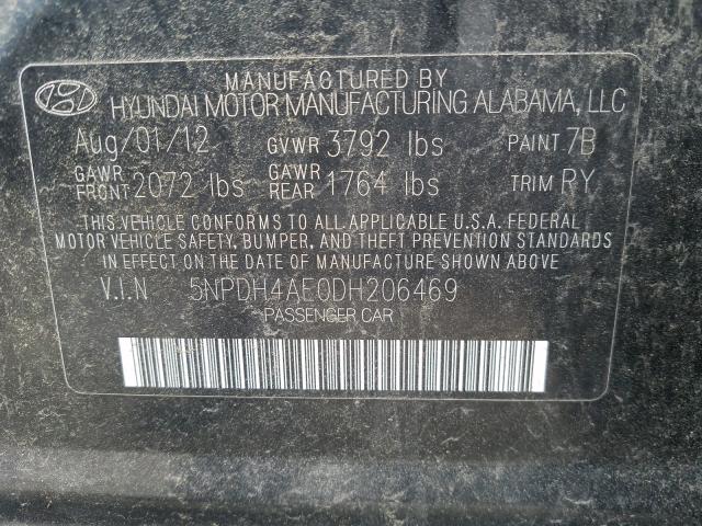 2013 HYUNDAI ELANTRA 5NPDH4AE0DH206469