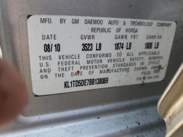 2013 CHEVROLET AVEO KL1TD5DE7BB138069