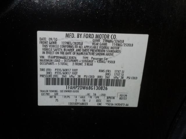 2011 FORD TAURUS SE 1FAHP2DW6BG130826