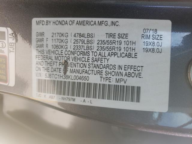 2019 ACURA RDX 5J8TC1H38KL004650
