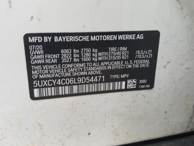 2020 BMW X6 SDRIVE 5UXCY4C06L9D54471