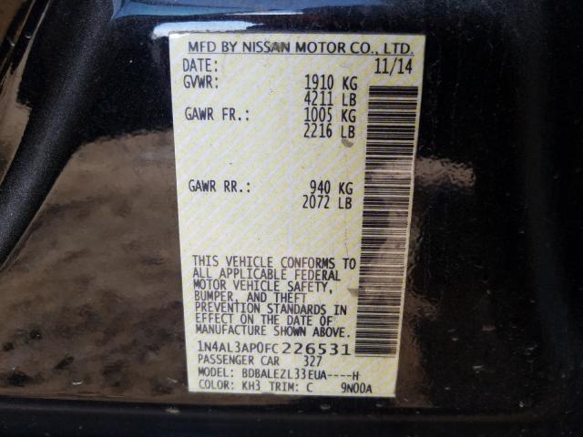 2015 NISSAN ALTIMA 2.5 1N4AL3AP0FC226531