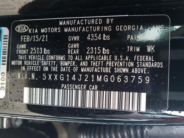 2021 KIA K5 LXS 5XXG14J21MG063759