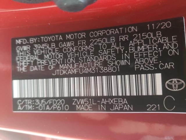 2021 TOYOTA PRIUS SPEC JTDKAMFU4M3138801