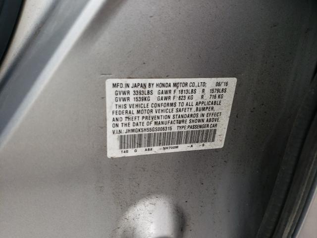 2016 HONDA FIT LX JHMGK5H55GS006315