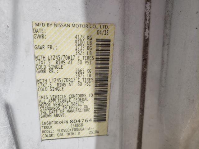 2015 NISSAN NV 1500 1N6BF0KX4FN804764