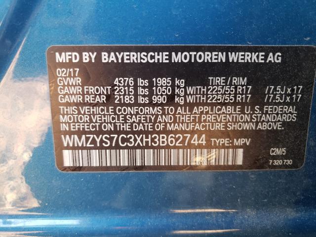 2017 MINI COOPER COU WMZYS7C3XH3B62744
