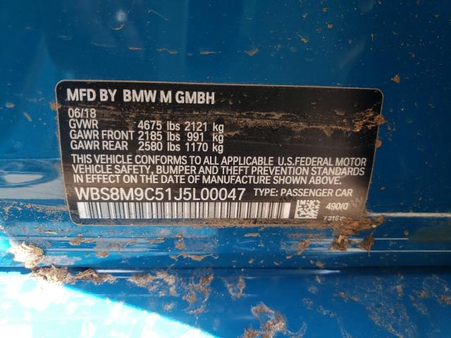 2018 BMW M3 WBS8M9C51J5L00047
