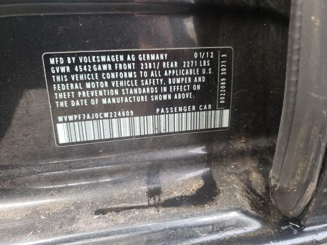 2012 VOLKSWAGEN GOLF R WVWPF7AJ0CW224609