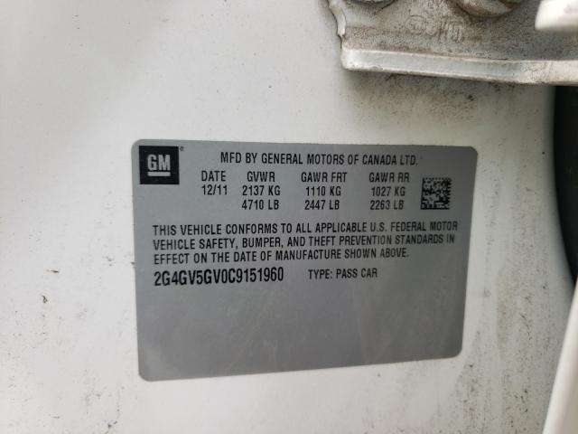 2012 BUICK REGAL GS 2G4GV5GV0C9151960