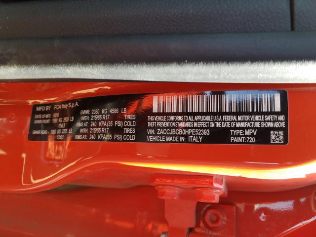 2017 JEEP RENEGADE T ZACCJBCB0HPE52393