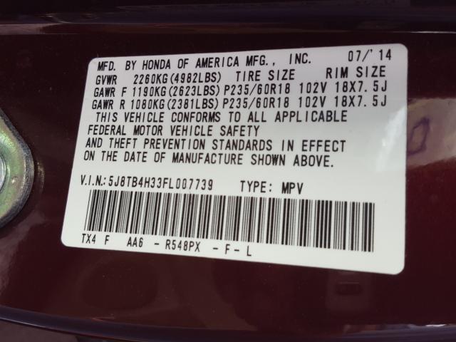 2015 ACURA RDX 5J8TB4H33FL007739