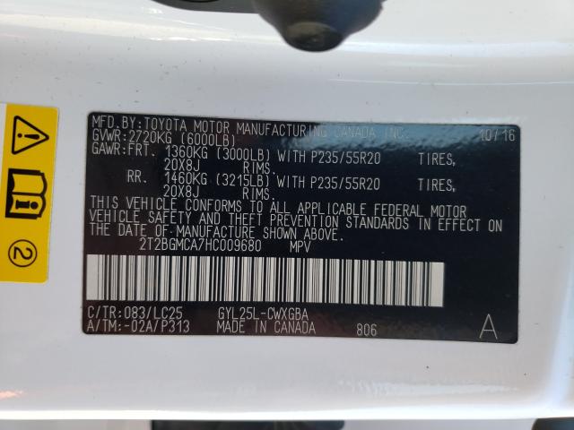 2017 LEXUS RX 450H F- 2T2BGMCA7HC009680