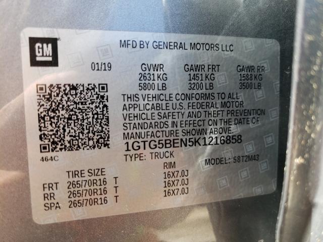 2019 GMC CANYON 1GTG5BEN5K1216858