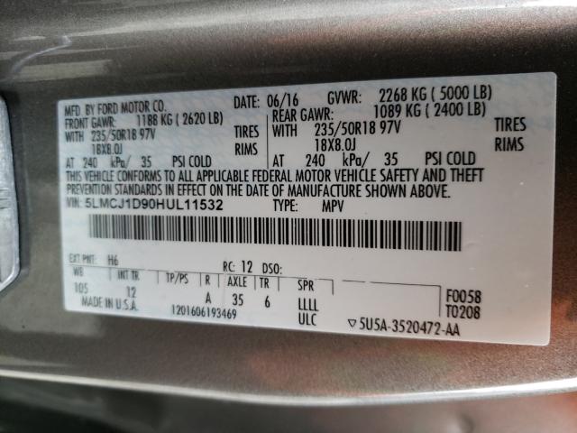 2017 LINCOLN MKC PREMIE 5LMCJ1D90HUL11532