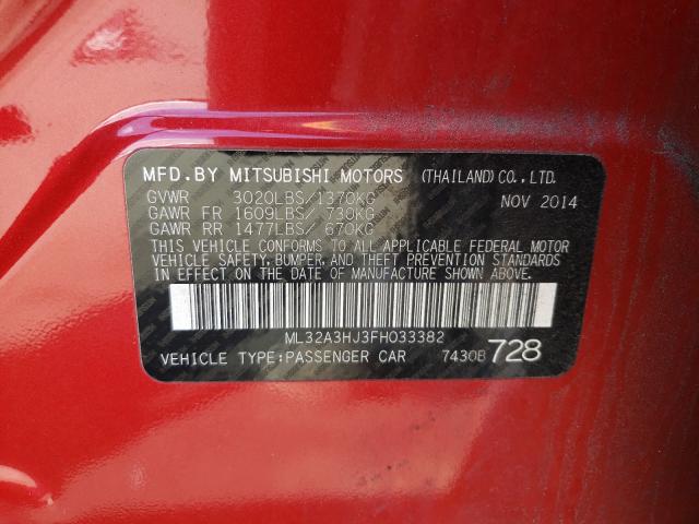 2015 MITSUBISHI MIRAGE DE ML32A3HJ3FH033382