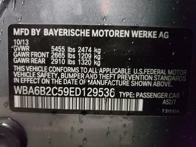 2014 BMW 650 I GRAN WBA6B2C59ED129536
