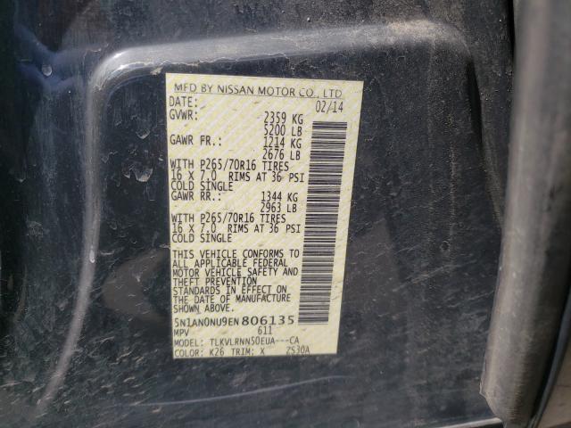 2014 NISSAN XTERRA X 5N1AN0NU9EN806135