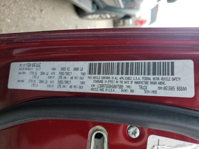 2017 RAM 1500 SLT 1C6RR7GG8HS807589