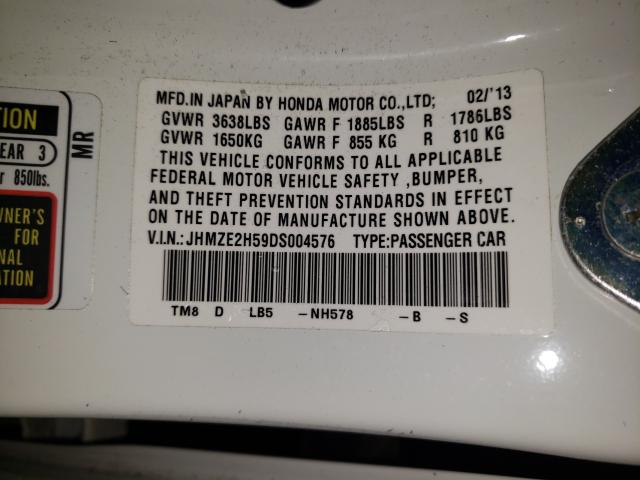 2013 HONDA INSIGHT LX JHMZE2H59DS004576