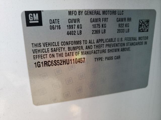 VIN 1G1RC6S52HU110457 2017 Chevrolet Volt, LT no.10