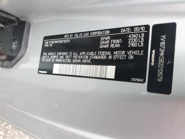 2011 VOLVO C30 YV1672MK5B2212679