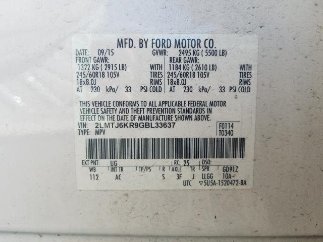 2016 LINCOLN MKX SELECT 2LMTJ6KR9GBL33637